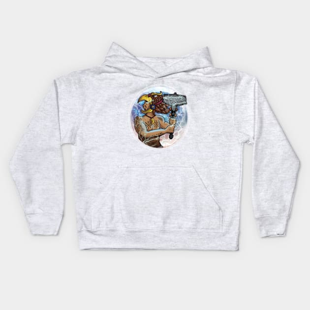 Thor eagle warrior Kids Hoodie by ChocolateBono